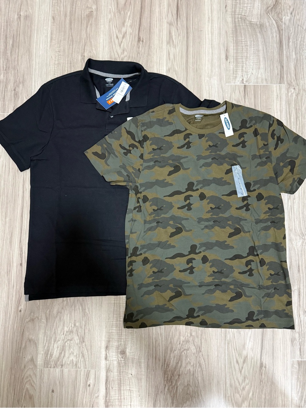 Black Polo & Camo Crew Neck T-Shirt Set Old Navy